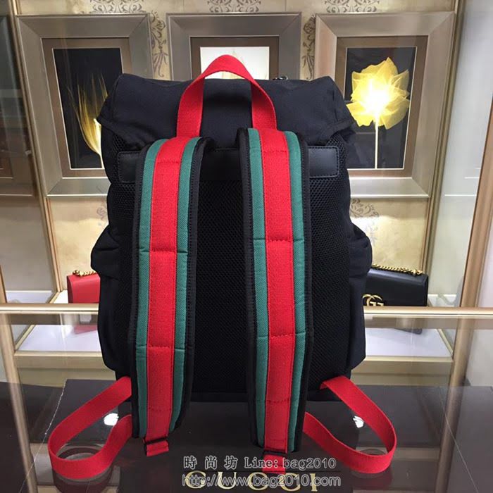 GUCCI 古馳男包 新款 429037 Techpack 高科技帆布 古馳雙肩背包 黑色